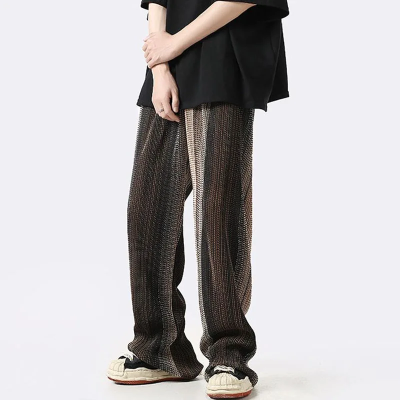 American Style High Street Casual Men Gradient Ice Shreds Wide Leg Pants Loose Straight Cylinder Stripe Screw Thread Trousers
American Style High Street Casual Men Gradient Ice Shreds Wide Leg Pants Loose Straight Cylinder Stripe Screw Thread Trousers