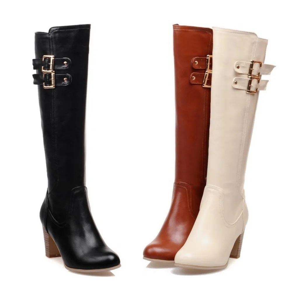 New 2024Women Block High Heel Knee High Boots Side Zipper Buckle Shoes Calf Booties
New 2024Women Block High Heel Knee High Boots Side Zipper Buckle Shoes Calf Booties