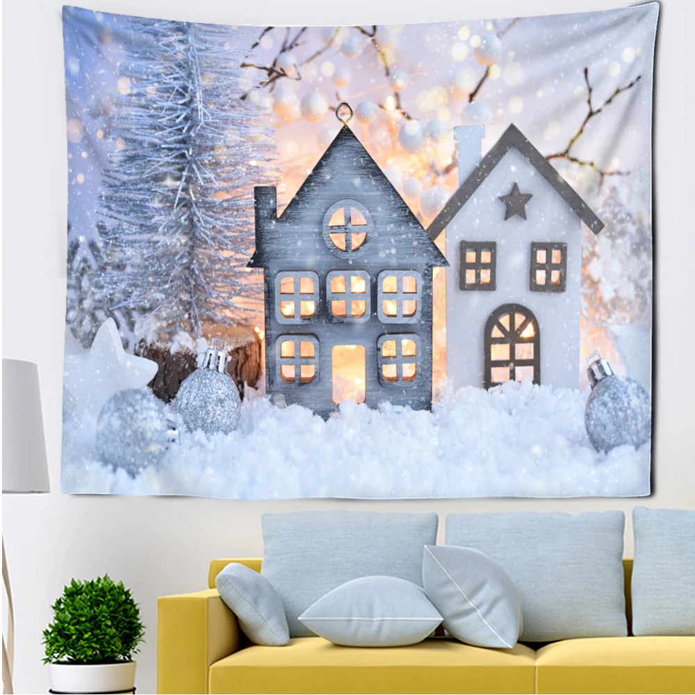 Christmas Tapestry Snow Scene Accessories Twinkling Ornamen Living Room Bedroom Bathroom Wall Hangings Home Decoration Decor
Christmas Tapestry Snow Scene Accessories Twinkling Ornamen Living Room Bedroom Bathroom Wall Hangings Home Decoration Decor