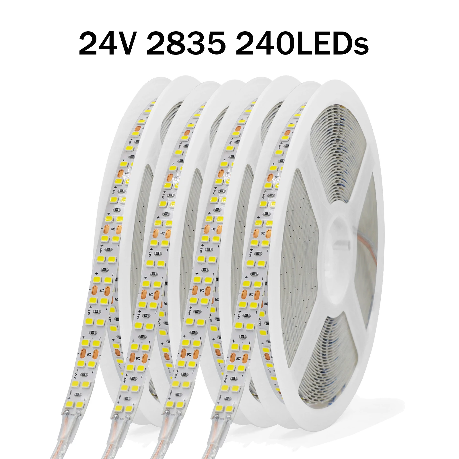 

Double Row LED Strip Light 5m 10m 24V 2835 Flexible LED Rope Light with Adhesive Tape 240LEDs Tape Ribbon 10mm Width Backlight