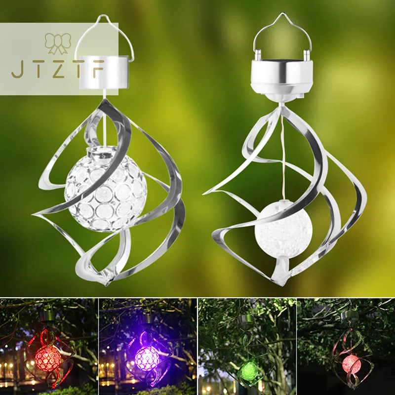 

Outdoor Solar LED Wind Spinner Color Changing Lamp Hanging Wind Chime Light Household Garden Courtyard Lighting Decoration