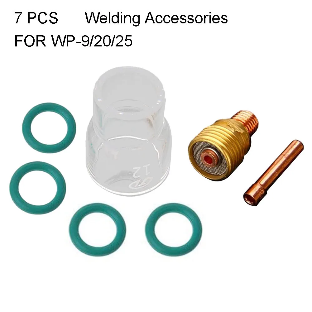 7Pcs #12 Glass Cup Kit Stubby Collets Body Gas Lens For Wp-9/20/25 45Vxx Collets Body Gas Lens Tig Welding Torch Welding Nozzles
7Pcs #12 Glass Cup Kit Stubby Collets Body Gas Lens For Wp-9/20/25 45Vxx Collets Body Gas Lens Tig Welding Torch Welding Nozzles