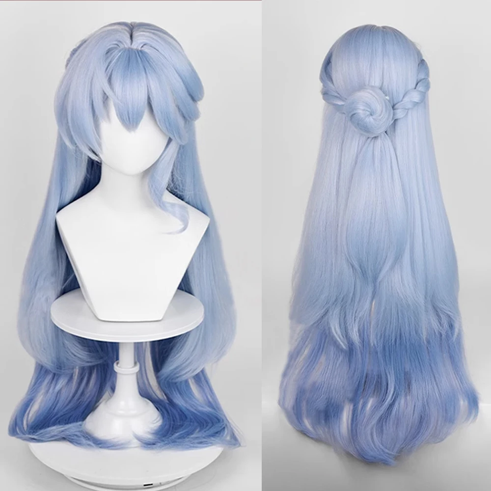 

Honkai Star Rail Robin Wig Synthetic Long Straight Ombre Blue Fluffy Women Game Cosplay Hair Wig for Party