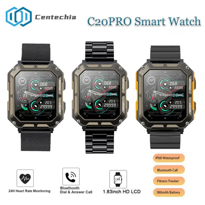 

C20Pro Smart Watch Men Sport Smartwatch IP68 Waterproof Bluetooth Call 35 Days Standby 123 Sport Modes 1.83 Inch HD Screen New