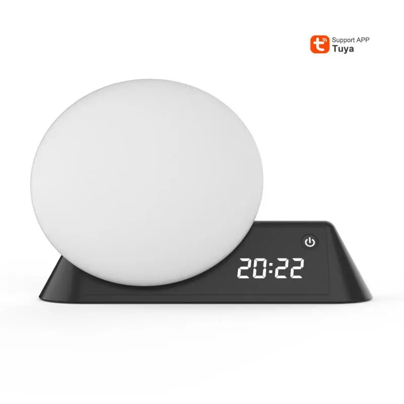 

Tuya WiFi Smart Wake Up Light With Alarm Clock RGBW LED Night Light Smartlife Control Work With Alexa Home Yandex