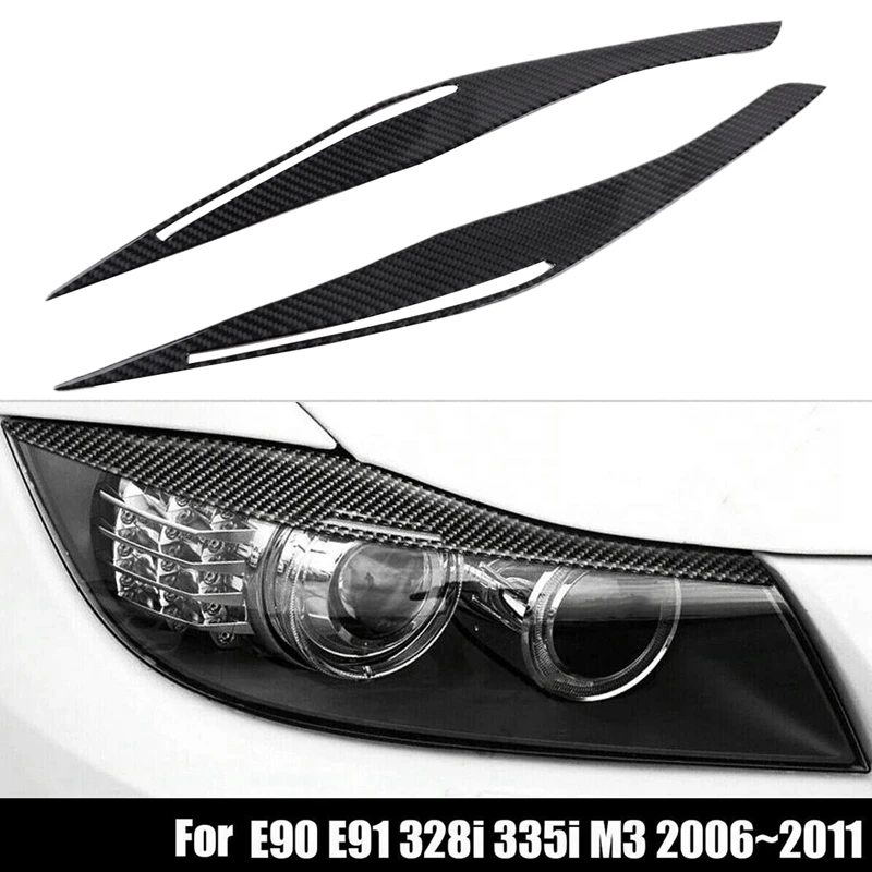 Carbon Fiber Headlight Eyelid Eyebrow Cover Stickers Trim For BMW E90 E91 328I 335I M3 2006-2011
Carbon Fiber Headlight Eyelid Eyebrow Cover Stickers Trim For BMW E90 E91 328I 335I M3 2006-2011