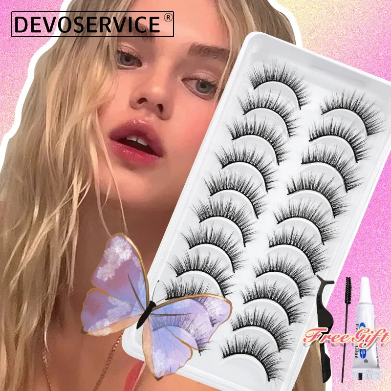 DEVOSERVICE False Eyelashes 3D Natural Faux Mink Lashes Crossed Fish Tail Thick Curled Lashes Makeup Eyelash Extension Maquiagem
DEVOSERVICE False Eyelashes 3D Natural Faux Mink Lashes Crossed Fish Tail Thick Curled Lashes Makeup Eyelash Extension Maquiagem