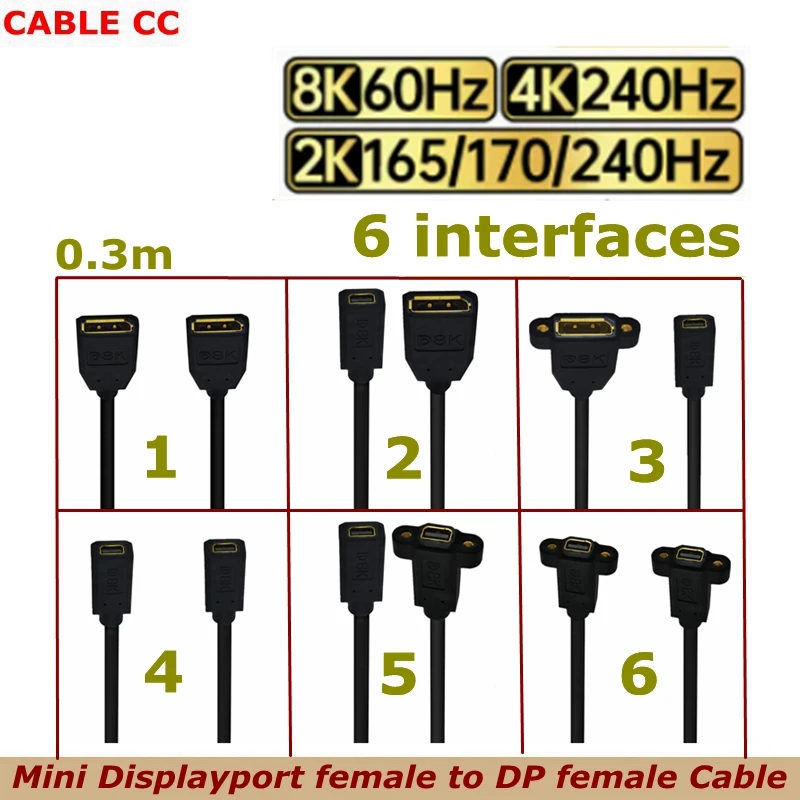HD Mini Displayport female to DP female With Fixed Screw Hole Test Extension Cable Suitable for Computer Digital Camera Display 
HD Mini Displayport female to DP female With Fixed Screw Hole Test Extension Cable Suitable for Computer Digital Camera Display