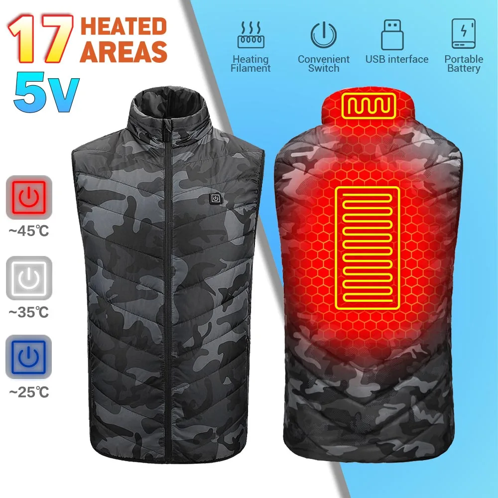 Intelligent USB Electric Heating Thermal Warm Clothes Winter Heated Vest Plussize 17 Heated Jacket Fashion Men Women Coat
Intelligent USB Electric Heating Thermal Warm Clothes Winter Heated Vest Plussize 17 Heated Jacket Fashion Men Women Coat