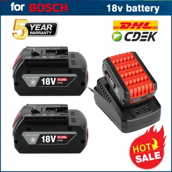 BOSCH 정품 리튬 이온 배터리, GBA 18V 10Ah 18V 10Ah 18V 전문 GBA GSR GSB BAT618 BAT609, 연료 게이지 포함, 신제품
