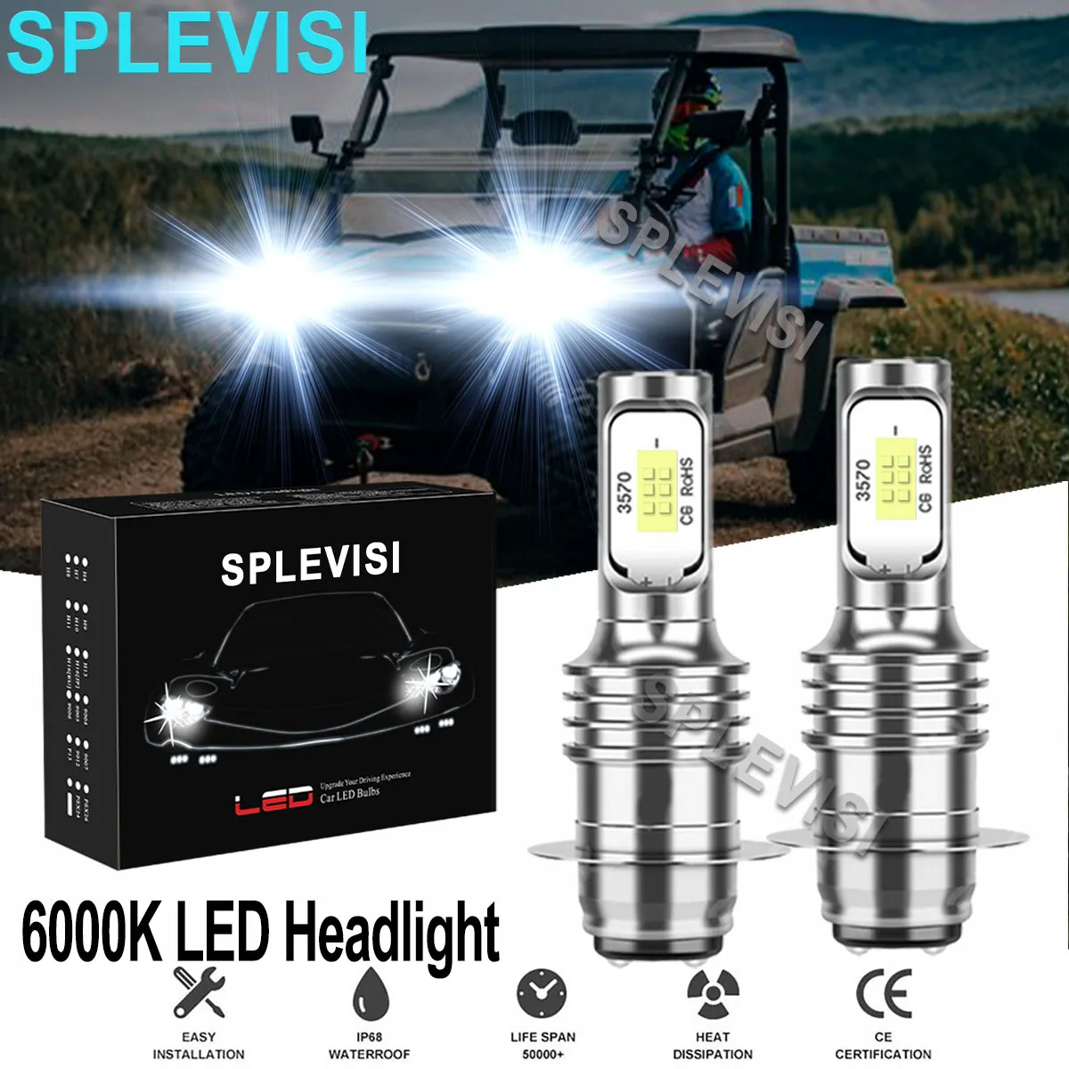 2x 70W Pure White LED Motorcycle Headlight Bulbs 6000K Kit For Hisun Motors Corp HS 500 2016 2017 2018
2x 70W Pure White LED Motorcycle Headlight Bulbs 6000K Kit For Hisun Motors Corp HS 500 2016 2017 2018