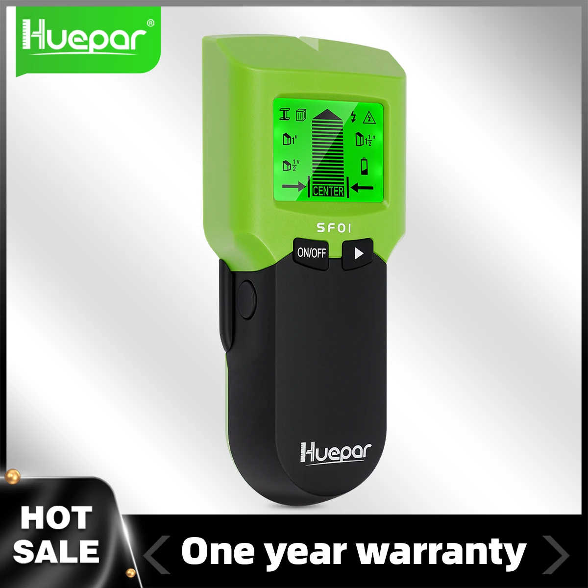 Huepar SF01 Stud Finder 5 in 1 Wall Scanner Detector Electronic Sensor AC Wire Metal Studs Joist Finder Center with LCD Display
Huepar SF01 Stud Finder 5 in 1 Wall Scanner Detector Electronic Sensor AC Wire Metal Studs Joist Finder Center with LCD Display