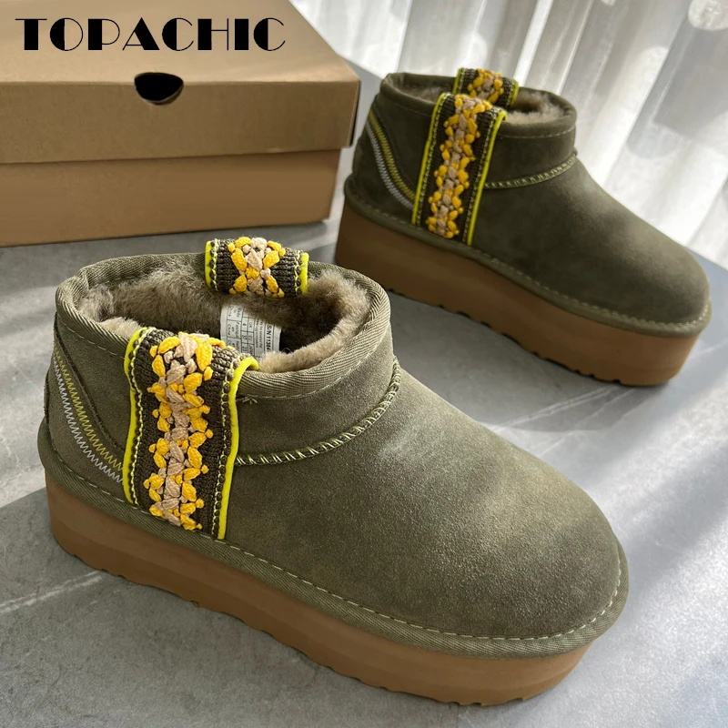 12.11 TOPACHIC Women's Fashion Snow Boots Winter Thicken Wool Lining Comfortable EVA Outsole Ankle Boots
12.11 TOPACHIC Women's Fashion Snow Boots Winter Thicken Wool Lining Comfortable EVA Outsole Ankle Boots