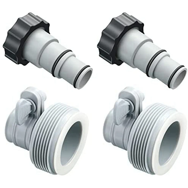 

Top!-2X Replacement Hose Drain Plug Connector Adapter A W/Collar&B Kit Pool Drain Adapter,Converts 1.25 To 1.5 Inch Pool Hose