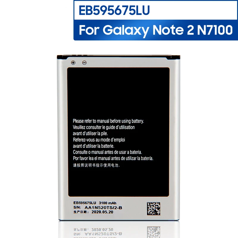 

NEW Replacement Phone Battery EB595675LU For Samsung Galaxy Note 2 N7100 N7102 N719 N7108 N7108D Battery 3100mAh