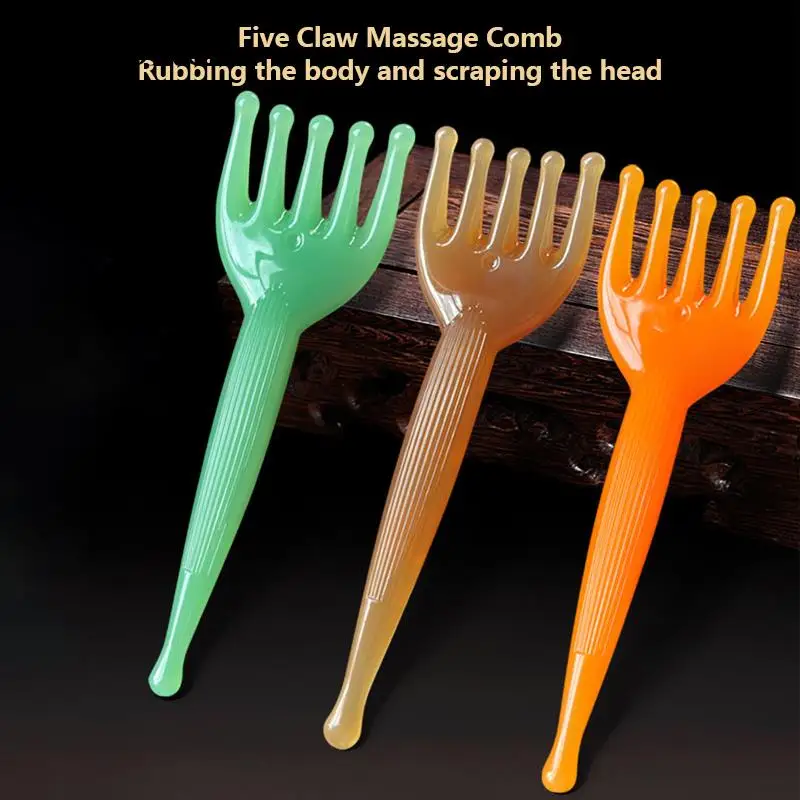 Head Body Pressure Massage Comb Guasha Stick Five-claw Comb Tool Dredging Meridian Stress Release Natural Resin 
Head Body Pressure Massage Comb Guasha Stick Five-claw Comb Tool Dredging Meridian Stress Release Natural Resin