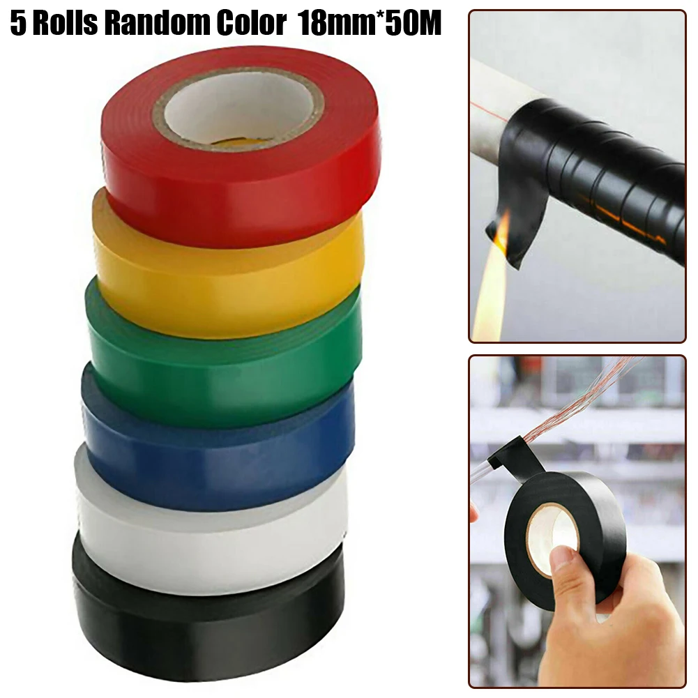 5 Rolls PVC Electrical Insulating Tape Flame Retardant 50m 18mm Flame Retardant 2024 Hot Sale Brand New And High Quality
5 Rolls PVC Electrical Insulating Tape Flame Retardant 50m 18mm Flame Retardant 2024 Hot Sale Brand New And High Quality