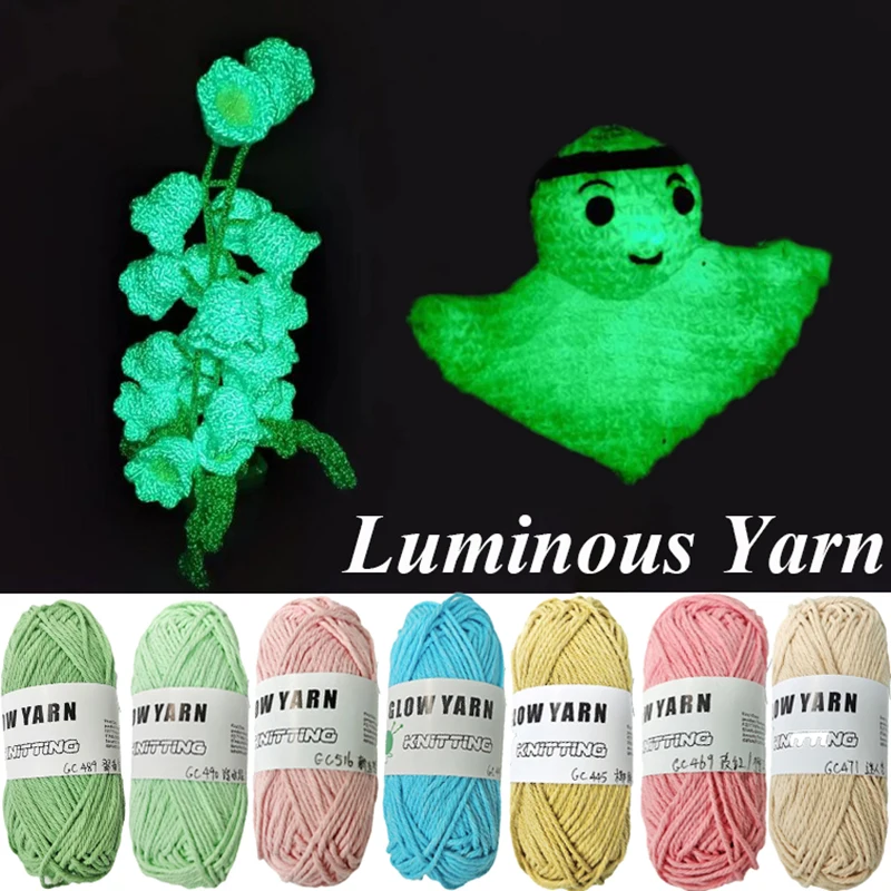 

Cotton Luminous Wool Yarn Knitting Glow In The Dark Yarn For Sweater Scarf Hand Knitting Fluorescent Yarn DIY Sewing Accessory