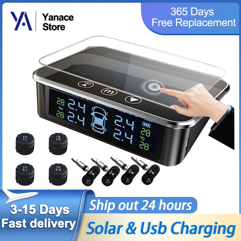 Solar intelligent TPMS Auto Tire Pressure Monitoring System 4 wheel TPMS Sensors Wireless Car Alarm Touch Screen Car Supplier
Solar intelligent TPMS Auto Tire Pressure Monitoring System 4 wheel TPMS Sensors Wireless Car Alarm Touch Screen Car Supplier