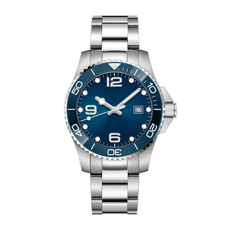 

Luxury New Concas Diving Mechanical Watch Gentleman Mens Automatic Self Wind Blue Ceramic Bezel Sapphire Glass Sports