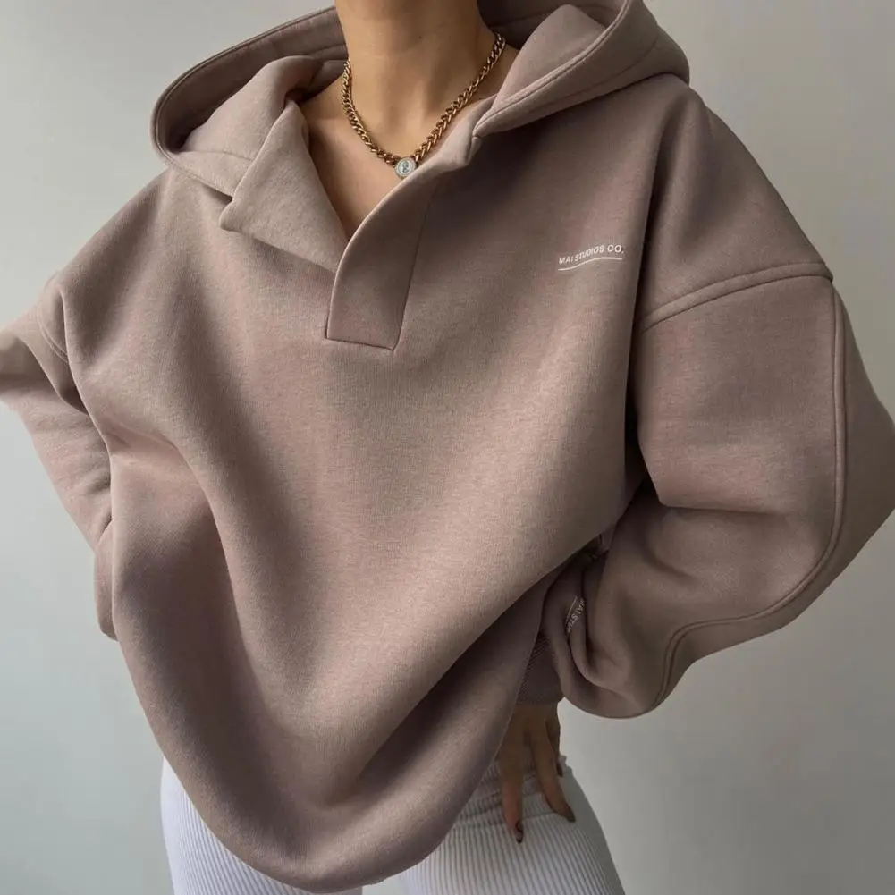 Women Hoodie Stylish V-neck Women's Hoodies Casual Loose Sweatshirt for Autumn Winter Fashion Solid Color Pullover Tops 
Women Hoodie Stylish V-neck Women's Hoodies Casual Loose Sweatshirt for Autumn Winter Fashion Solid Color Pullover Tops