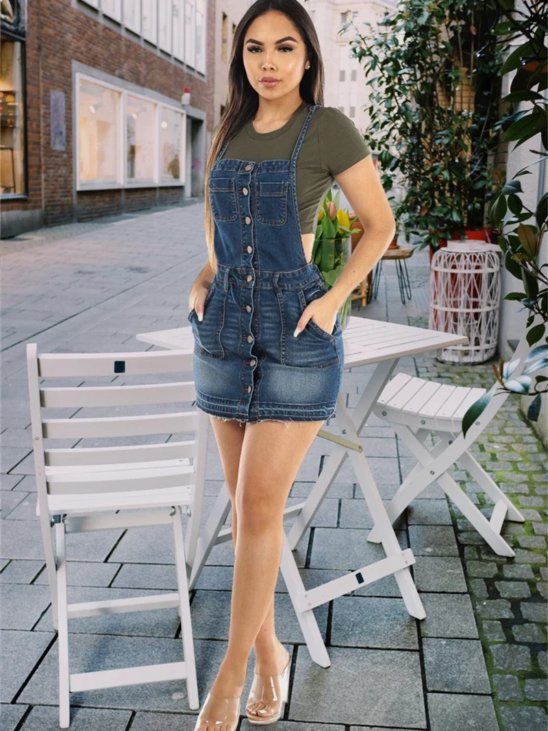Vintage Spaghetti Strap Denim Sundress Women Summer Clothing Sleeveless Backless Bodycon Mini Dresses Fashion Street Jean Dress
Vintage Spaghetti Strap Denim Sundress Women Summer Clothing Sleeveless Backless Bodycon Mini Dresses Fashion Street Jean Dress