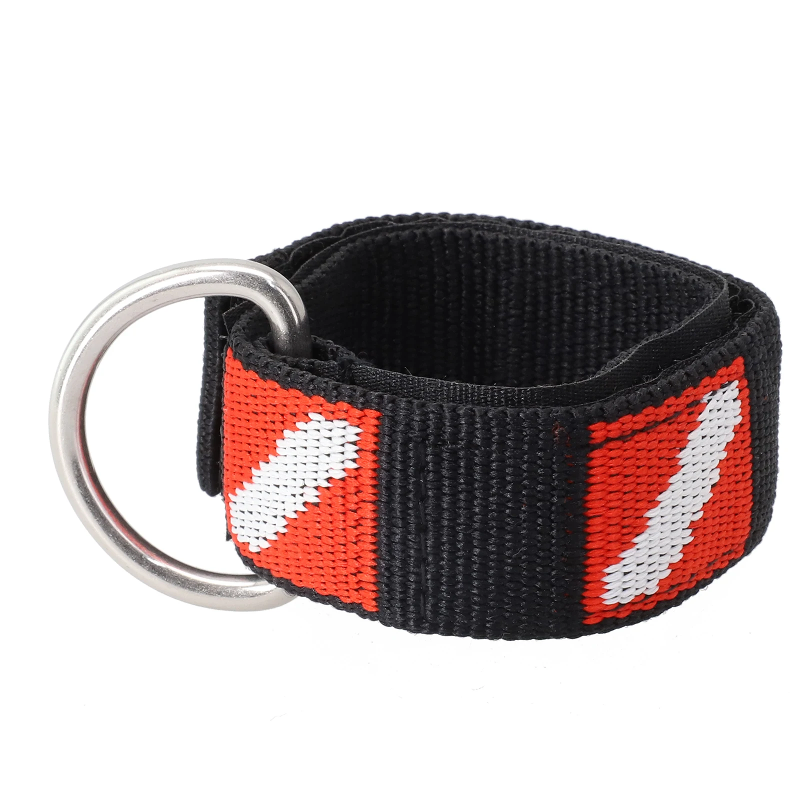 Diving Wrist Strap With Metal Webbing Band Adjustable Beautiful Black Diving Flag Pattern Stainless Steel D-Ring
Diving Wrist Strap With Metal Webbing Band Adjustable Beautiful Black Diving Flag Pattern Stainless Steel D-Ring