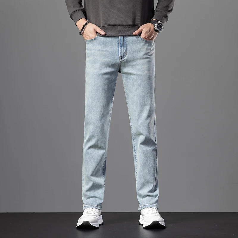 2022 Autumn Fashion Business Slim Dark Grey Denim Pants Male Brand Trousers New Vintage Blue Men's Regular Fit Stretch Jeans
2022 Autumn Fashion Business Slim Dark Grey Denim Pants Male Brand Trousers New Vintage Blue Men's Regular Fit Stretch Jeans