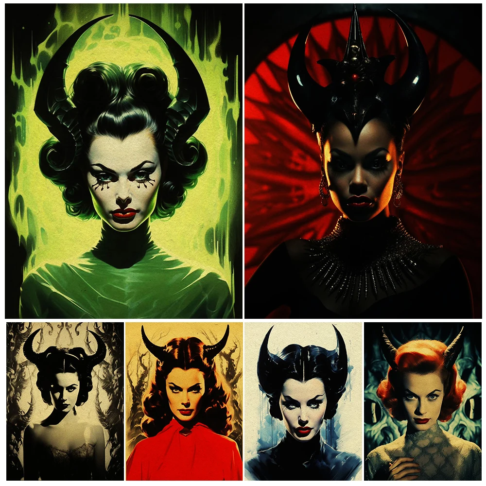 Devil Is Beautiful Vintage Wall Art Canvas Print,Girl With Devil Horns,Gothic Pagan Witch Art Poster Print Home Decor Unframed
Devil Is Beautiful Vintage Wall Art Canvas Print,Girl With Devil Horns,Gothic Pagan Witch Art Poster Print Home Decor Unframed