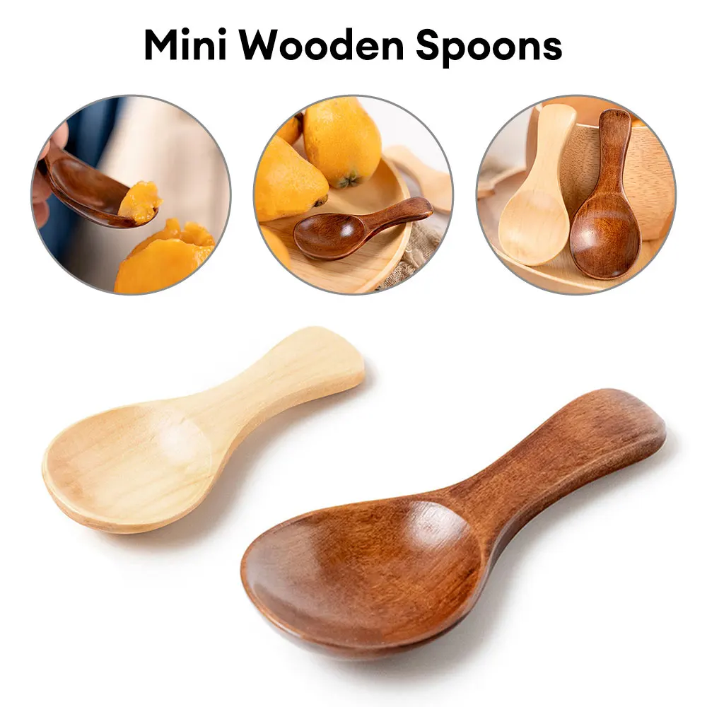 Wooden Coffee Bean Spoon Original Wood Color Polished Tea Honey Coffee Spoon Short Handle Small Kitchen Spice Condiment Spoon
Wooden Coffee Bean Spoon Original Wood Color Polished Tea Honey Coffee Spoon Short Handle Small Kitchen Spice Condiment Spoon