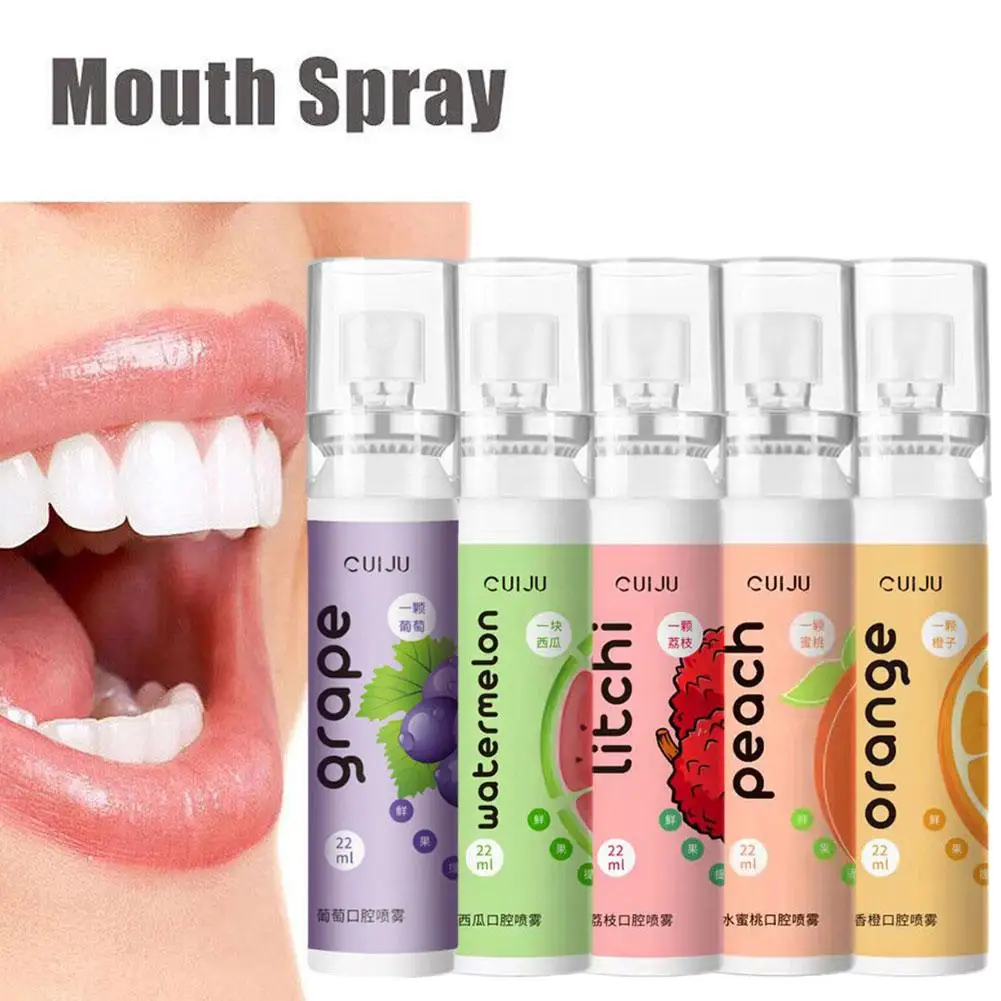 

Oral Fresh Spray 22ml Mouth Freshener Oral Odor Treatment Bad Flavor Fruit Remove Oral Breath Litchi Care Peach Persistent C6T7