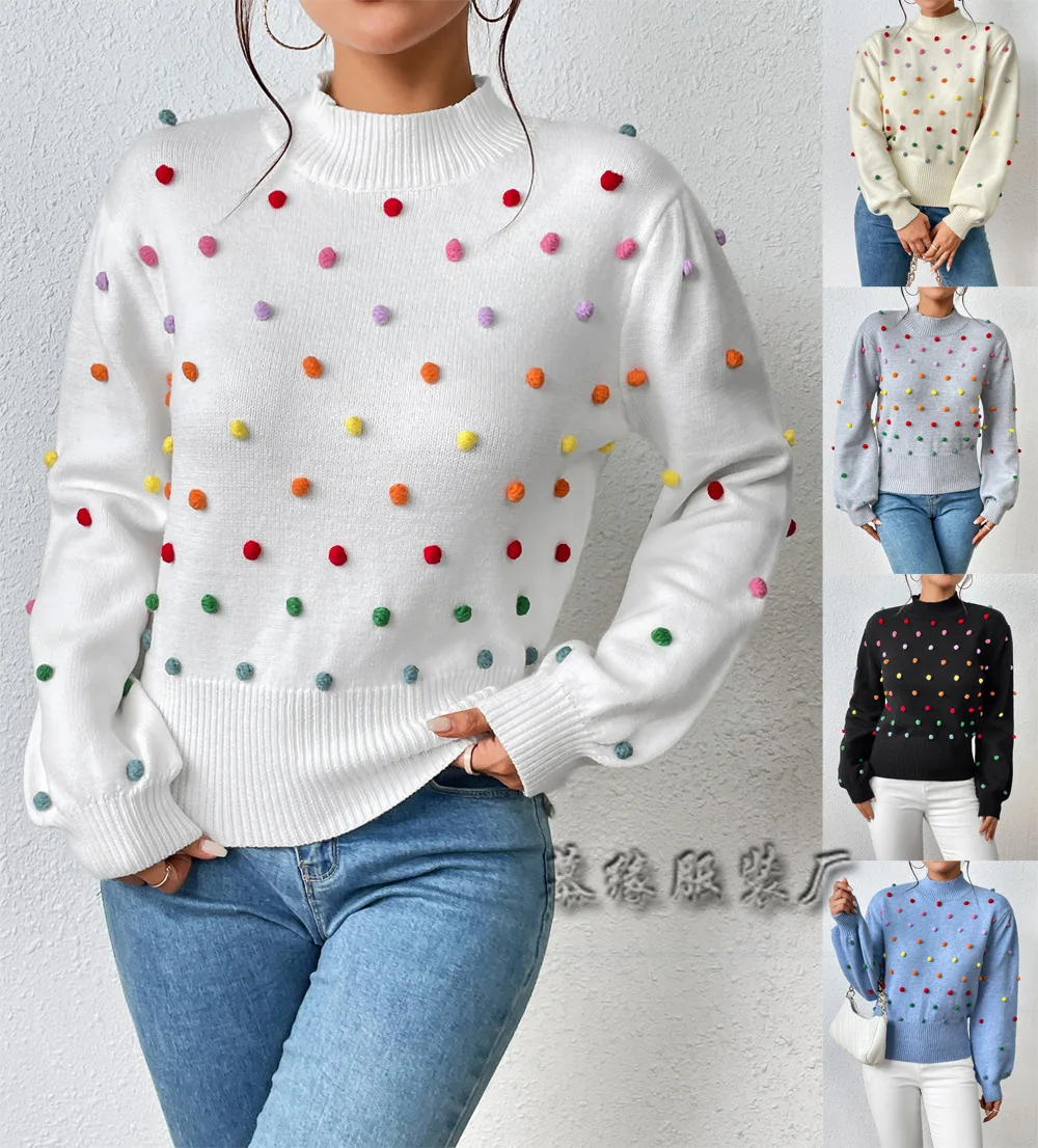 Women's Knitwear 2023 New Women's Clothing Colorful Thread Ball Popular Fashion Sweater in Europe and America for Women
Women's Knitwear 2023 New Women's Clothing Colorful Thread Ball Popular Fashion Sweater in Europe and America for Women