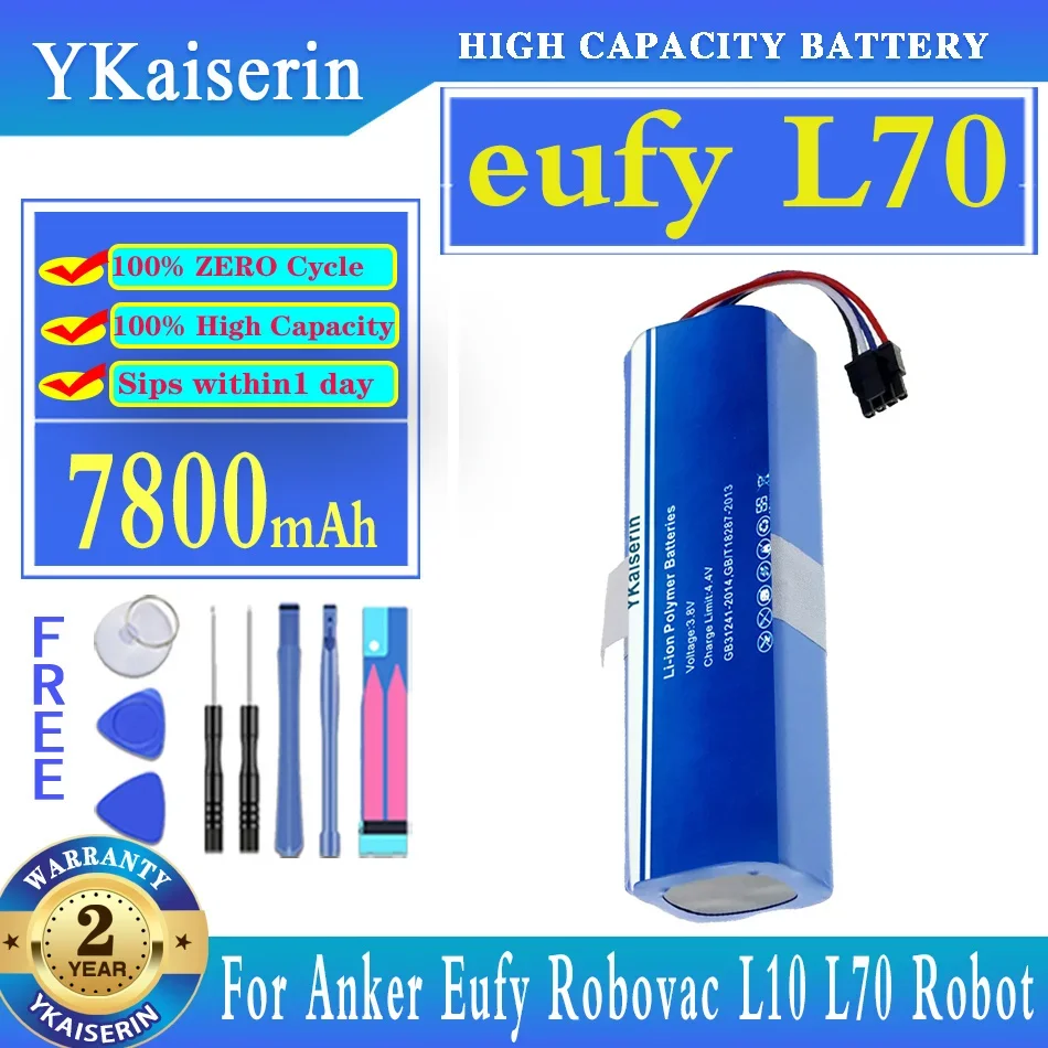 Запасной аккумулятор ykaisсеребрин на 7800 мАч для Anker Eufy Robovac L10 L70 аксессуары для робота-пылесоса, запасные части
Запасной аккумулятор ykaisсеребрин на 7800 мАч для Anker Eufy Robovac L10 L70 аксессуары для робота-пылесоса, запасные части