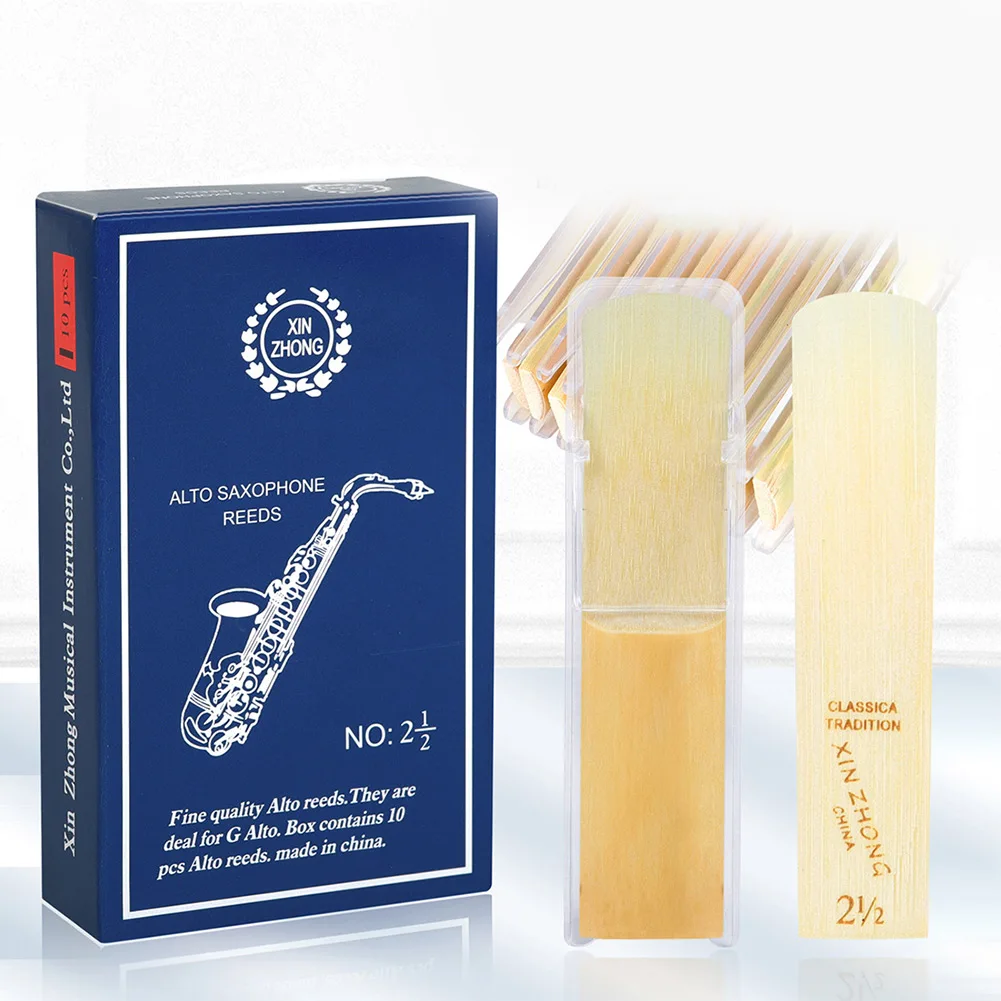 

10 Pack Eb Alto Sax Saxophone Reeds Strength 2.5 Saxophone Reed Sax Parts Woodwind Instrument Replacement Accessories