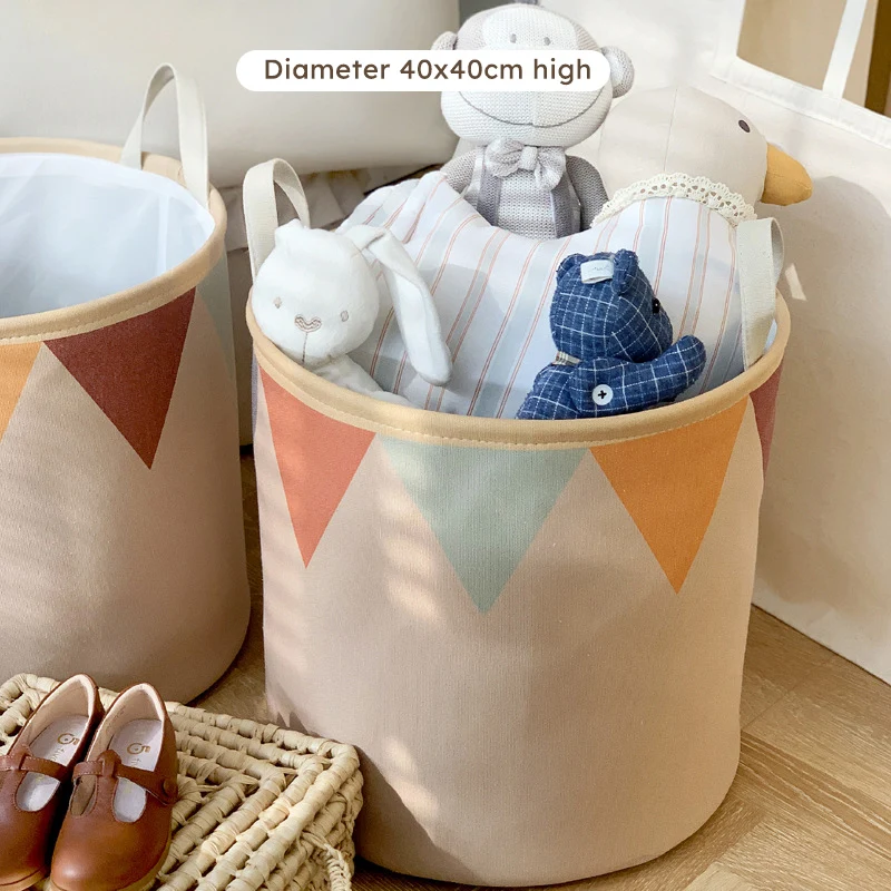 

Foldable Laundry Basket for Dirty Clothes for Kids Baby Children Toys Gift Canva Large Storage Hamper Office Home Organizer