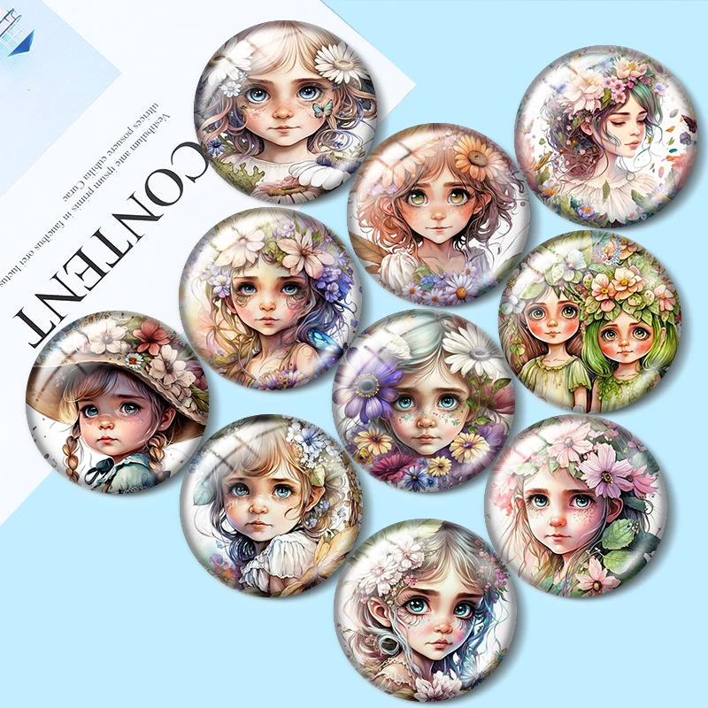Fairy flower group beautiful girl 10pcs mix 12mm/18mm/20mm/25mm Round photo glass cabochon demo flat back Making findings
Fairy flower group beautiful girl 10pcs mix 12mm/18mm/20mm/25mm Round photo glass cabochon demo flat back Making findings