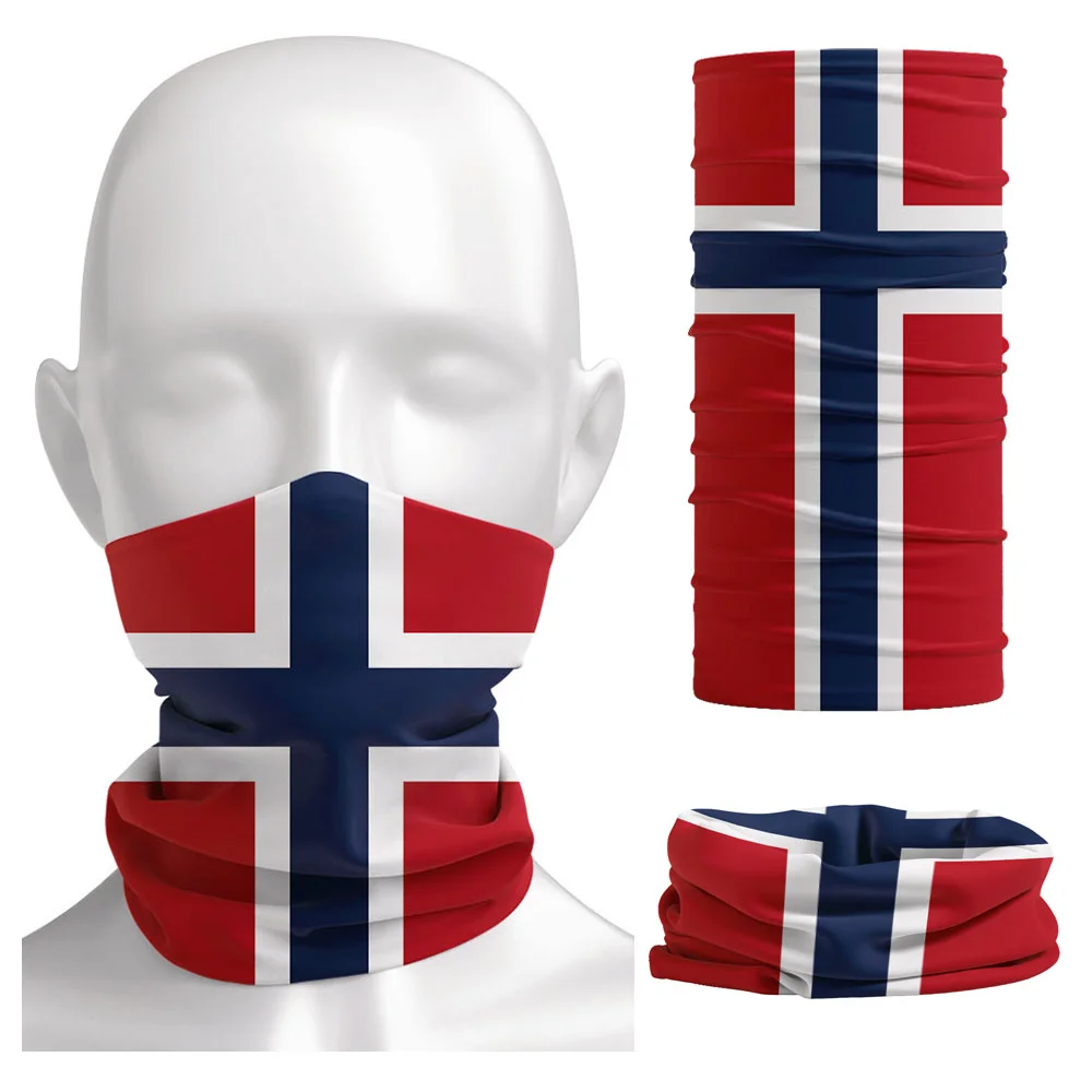 

Flag Bandana of Norway Balaclava Neck Gaiter for Men Women Headwear Riding Cycling Dust-proof Face Cover Mask Seamless Headscarf