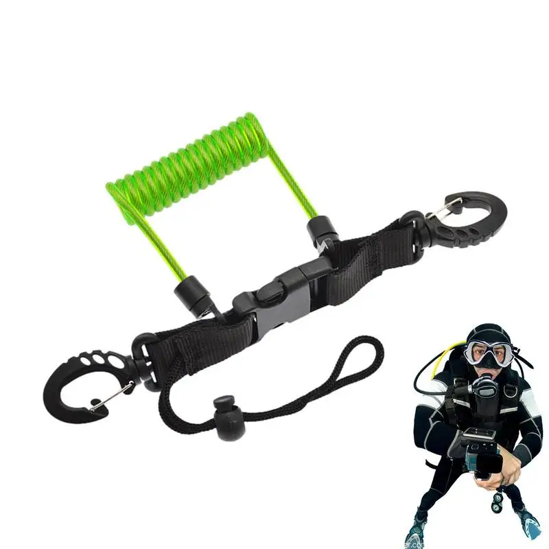 

Scuba Diving Coil Springs Camera Lanyard Spiral With Ring Dive For Underwater Flashlight Torch Outdoor Equipment