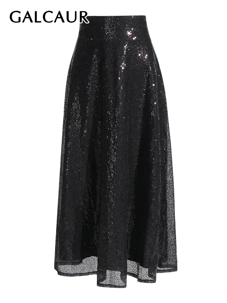GALCAUR Elegant Spliced Sequins A Line Skirts For Women High Wiast Temperament Skimming Midi Skirt Female Summer Fashion Clothes
GALCAUR Elegant Spliced Sequins A Line Skirts For Women High Wiast Temperament Skimming Midi Skirt Female Summer Fashion Clothes