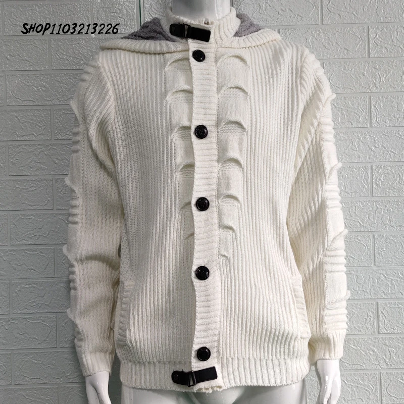 

Mens Knitted Coat Warm Cardigan Men Button-up Sweater Spring Autumn Casual Solid Streetwear Men‘s Fashion Clothing S-3XL HC-2210