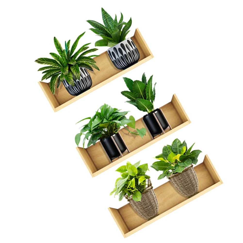 

3 Sheets Wall Stickers Adhesive Potted Plants Decal Bedroom Wallpaper Peel And Stick Decorations