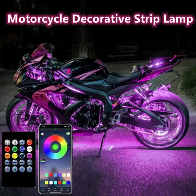 RGB APP LED Smart Brake Lights Motorcycle Car Atmosphere Light with Wireless Remote Control Moto Decorative Strip Lamp Kit
RGB APP LED Smart Brake Lights Motorcycle Car Atmosphere Light with Wireless Remote Control Moto Decorative Strip Lamp Kit