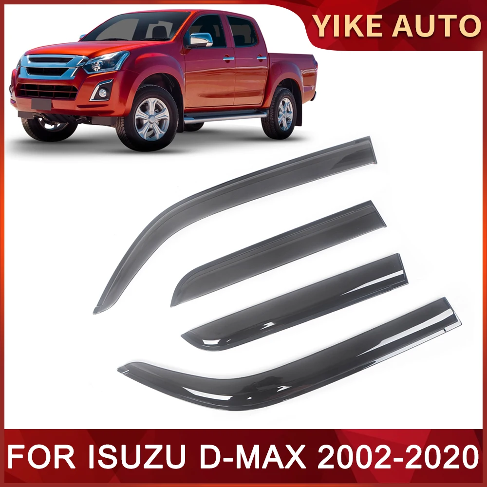 

Window Visor for ISUZU D-MAX RA/RC/RT 2002-2020 Weathershie Door Visor Wind Sun Rain Guards Side Window Wind Deflectors Auio