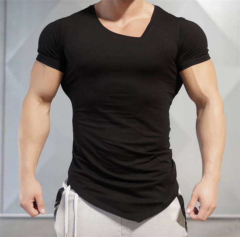 High Quality Cotton Men Breathable Slim Fit T-Shirt Bodybuilding Fitness Shirt Training Exercise Gym Running Sport Shirt Tops 
High Quality Cotton Men Breathable Slim Fit T-Shirt Bodybuilding Fitness Shirt Training Exercise Gym Running Sport Shirt Tops