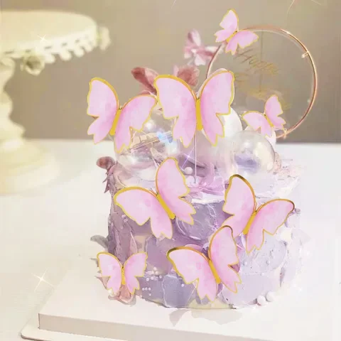 

20Pcs Butterfly Cake Topper Happy Birthday Cake Topper For Wedding Baby Shower Kids Birthday Cake Decor Supplies Dessert Topper