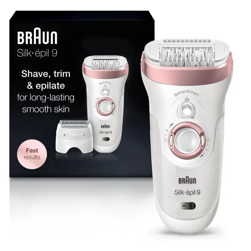 

Braun Epilator Silk-épil 9 9-720, Hair Removal Device, Epilator for Women, Wet & Dry, Womens Shaver & Trimmer, Cordless
