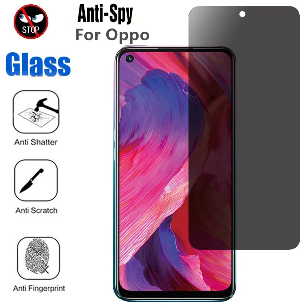 

3Pcs Anti Spy Tempered Glass For Oppo A54 A74 A94 A53 A73 A33 A72 A92 A93 A91 A96 A76 A16K A15 A13 A12 A15S Screen Protector