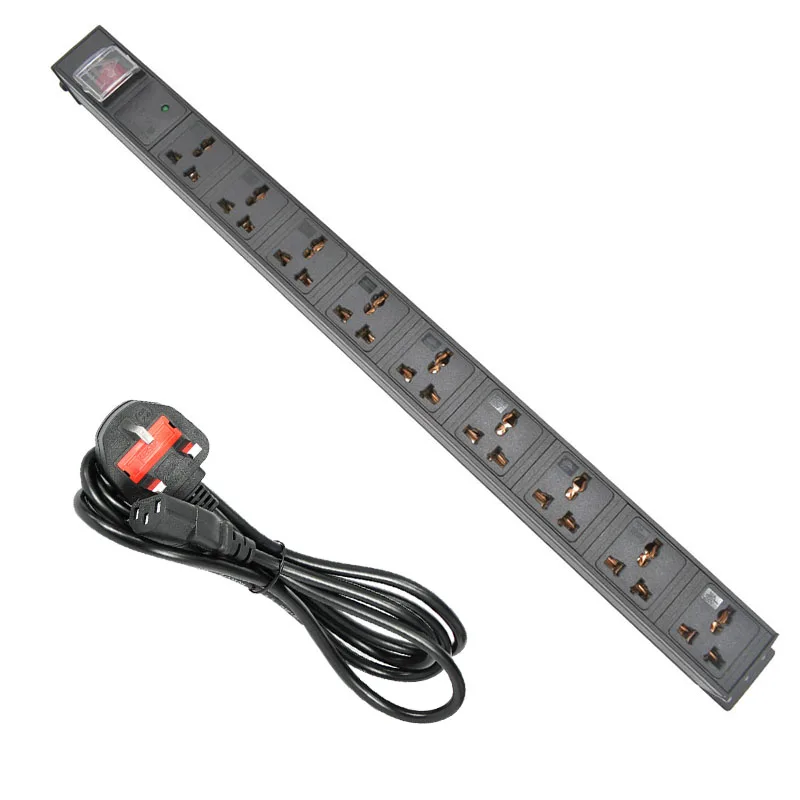 PDU power strip 10A Universal socket Surge protection 9AC Network Cabinet Rack Aluminum alloy UK/US/AU/EU/ PLUG IEC-C14 port
PDU power strip 10A Universal socket Surge protection 9AC Network Cabinet Rack Aluminum alloy UK/US/AU/EU/ PLUG IEC-C14 port