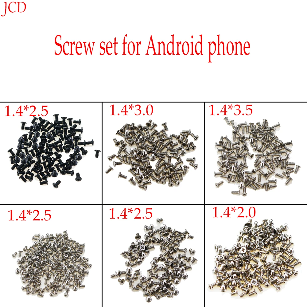 

1Bag Black Silver Color M1.4 Cell Phone Cross Screws Set for Samsung for Huawei For Xiaomi Android Phone