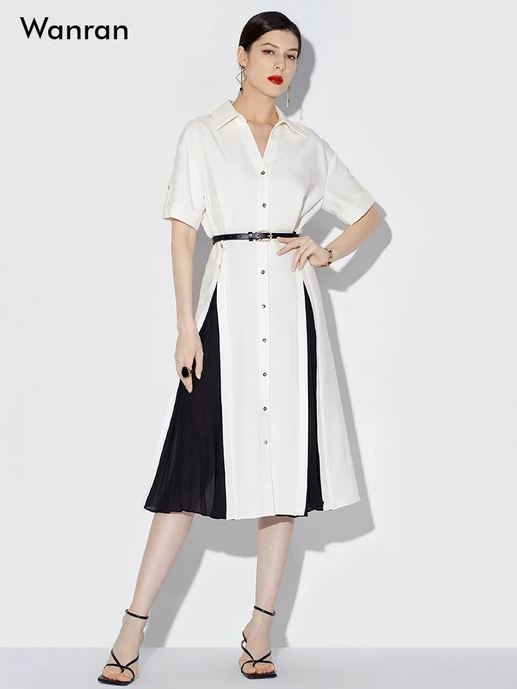 2023 Summer New Fashion Style Versatile Contrast Color Design Sense Lace up Mid length White Shirt Style Dress
2023 Summer New Fashion Style Versatile Contrast Color Design Sense Lace up Mid length White Shirt Style Dress